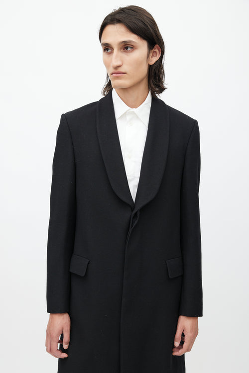 Roland Mouret Black Wool Shawl Coat