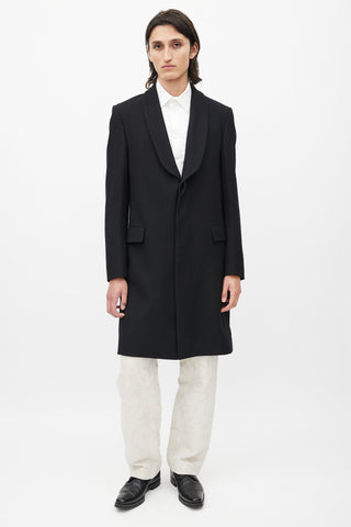 Roland Mouret Black Wool Shawl Coat