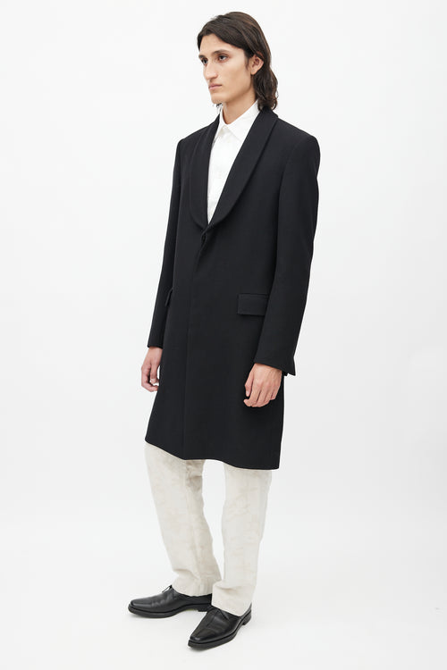 Roland Mouret Black Wool Shawl Coat