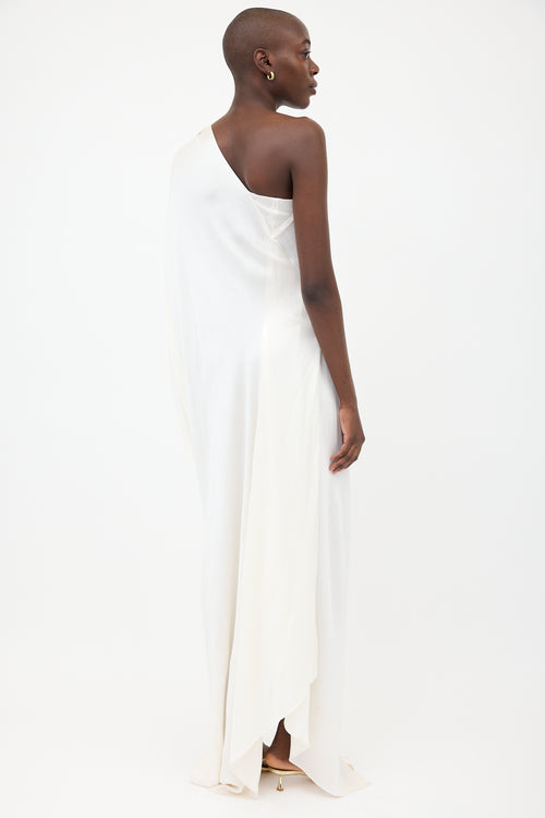 Roland Mouret White Ritts One Shoulder Dress