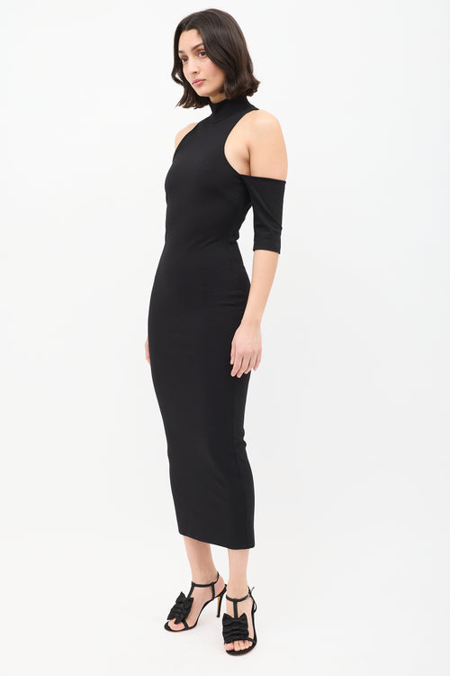 Ronny Kobo Black Cold Shoulder Maxi Dress