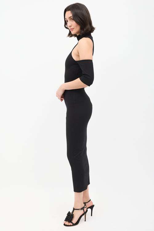 Ronny Kobo Black Cold Shoulder Maxi Dress