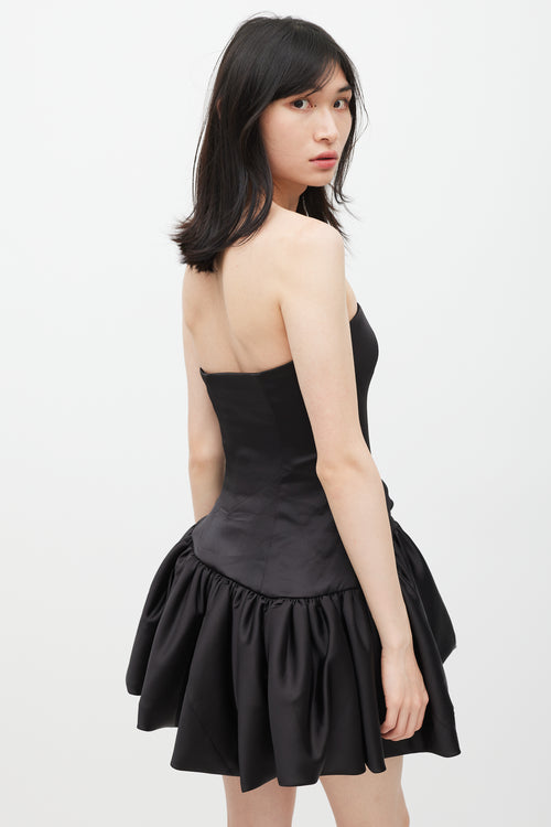 Ronny Kobo Black Hudsen Rose Mini Dress