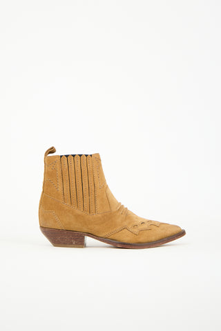 Roseanna Brown Suede Western Ankle Boot