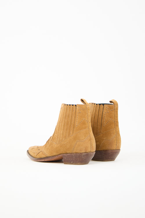 Roseanna Brown Suede Western Ankle Boot