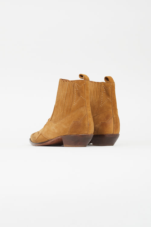 Roseanna Brown Suede Western Ankle Boot