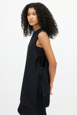 Rosetta Getty Black Side Tie Tunic