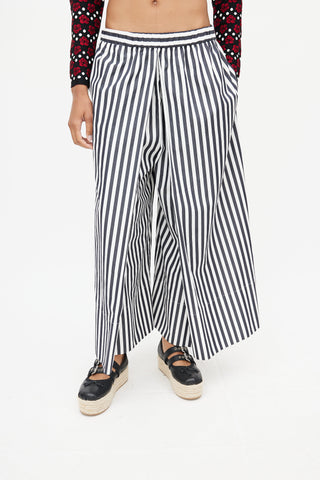 Rosetta Getty Black 
White Stripe Trouser