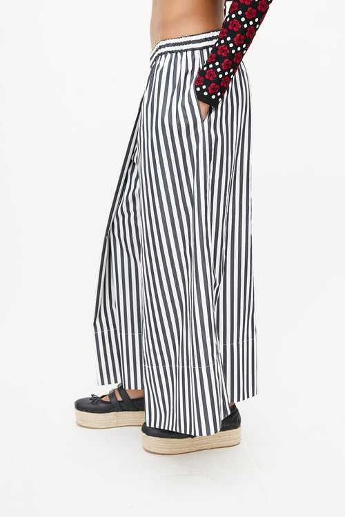 Rosetta Getty Black 
White Stripe Trouser