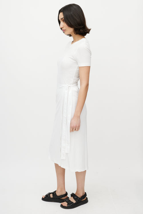 Rosetta Getty White Tee Wrap Midi Dress