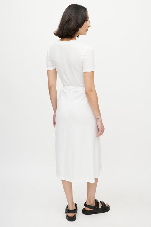 Rosetta Getty White Tee Wrap Midi Dress