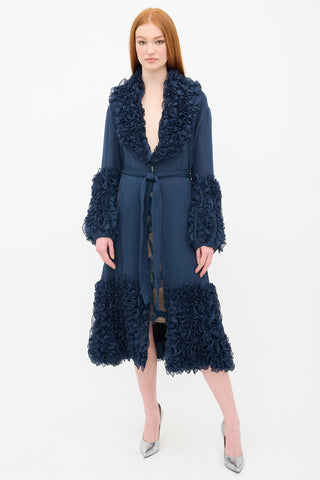 Rosie Assoulin Plissé Ruffle Duster Coat