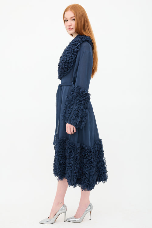 Rosie Assoulin Plissé Ruffle Duster Coat