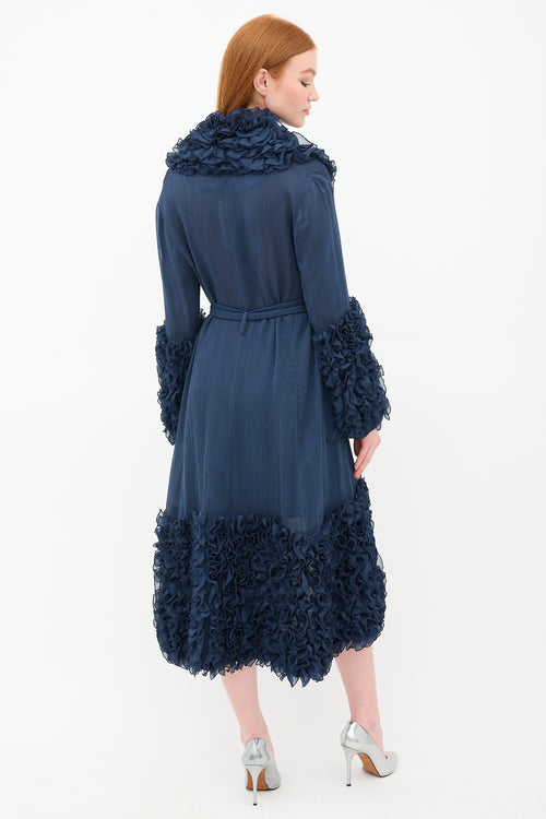 Rosie Assoulin Plissé Ruffle Duster Coat