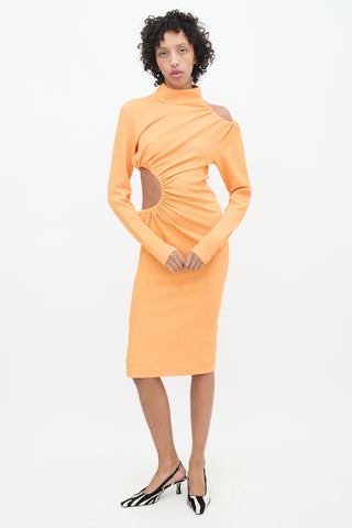 Rotate Birger Christensen Orange Cut Out Alice Dress