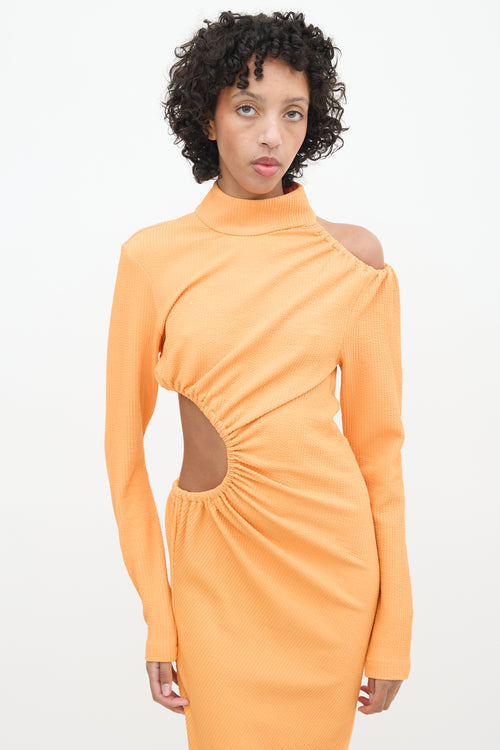 Rotate Birger Christensen Orange Cut Out Alice Dress