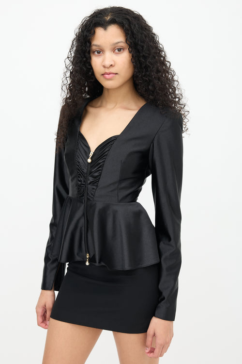 Rotate Black Annie Peplum Jacket