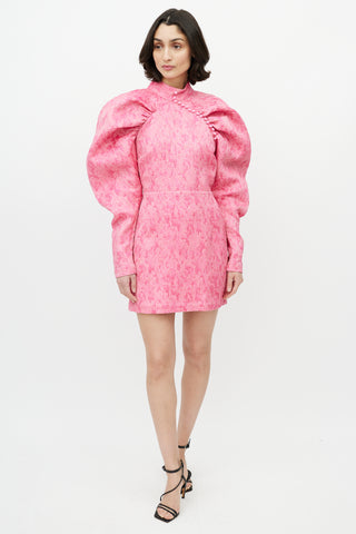 Rotate x Birger Christensen Pink Textured Dress