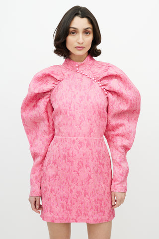 Rotate x Birger Christensen Pink Textured Dress