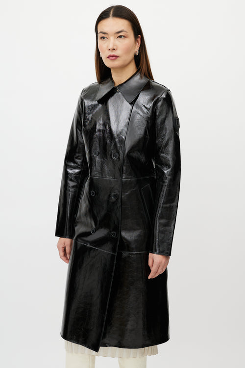 Rudsack Black Patent Leather Double Breasted Trench Coat