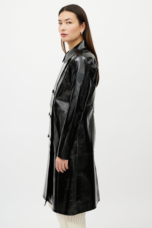 Rudsack Black Patent Leather Double Breasted Trench Coat