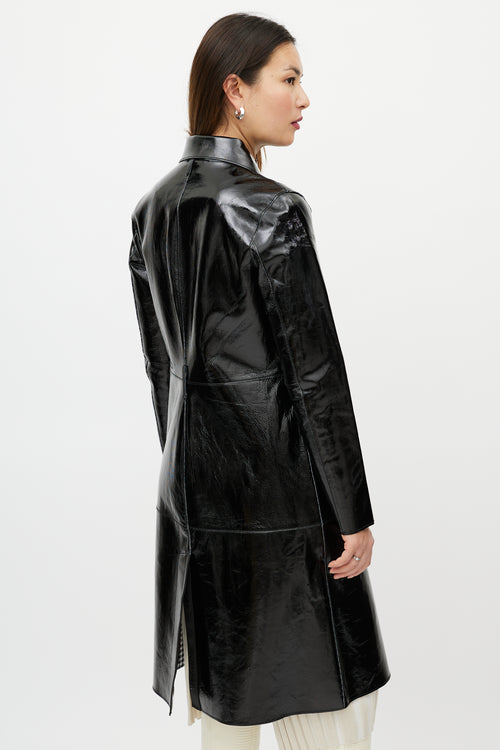 Rudsack Black Patent Leather Double Breasted Trench Coat