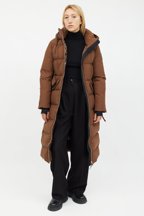 Rudsak Brown Belted Long Puffer