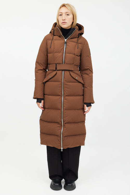 Rudsak Brown Belted Long Puffer