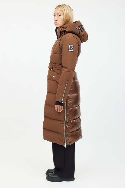 Rudsak Brown Belted Long Puffer