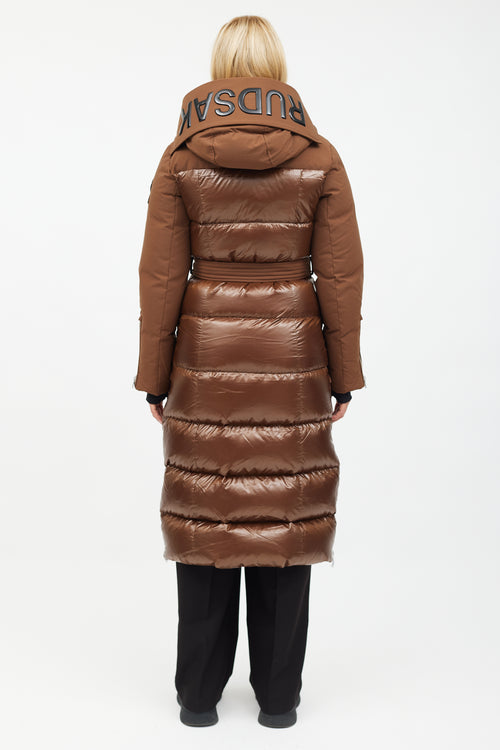 Rudsak Brown Belted Long Puffer