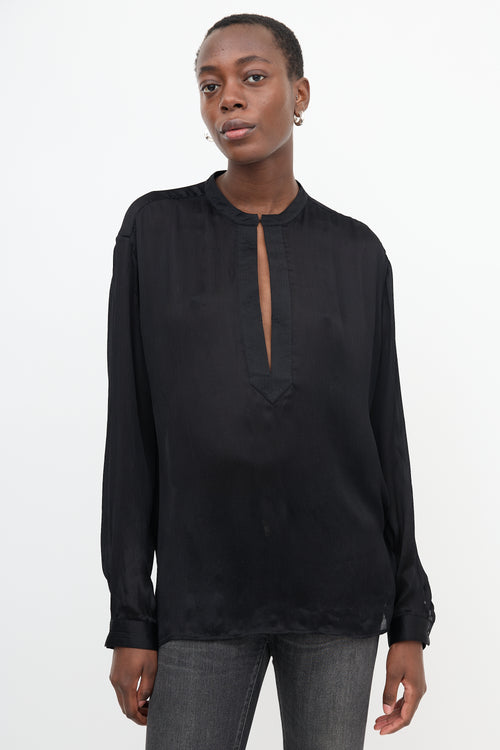 Saint Laurent Silk Sheer Blouse