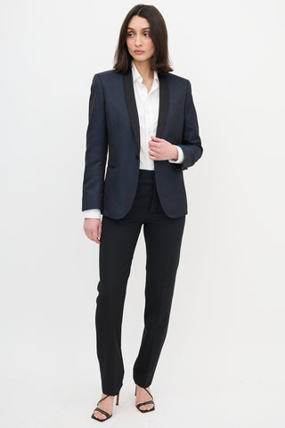 Saint Laurent Silk Lapel Tuxedo Blazer