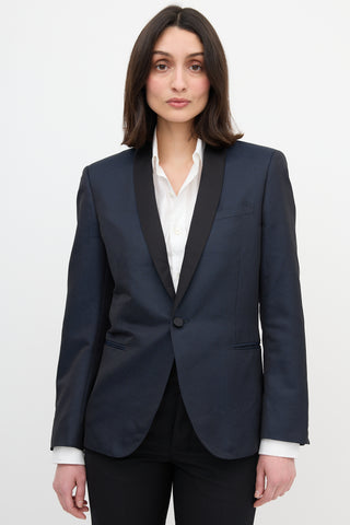 Saint Laurent Silk Lapel Tuxedo Blazer