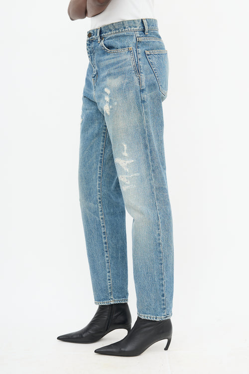 Saint Laurent Distressed Slim Jeans