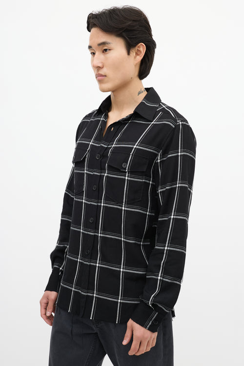 Saint Laurent Black 
White Checkered Shirt