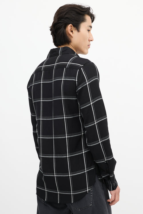 Saint Laurent Black 
White Checkered Shirt