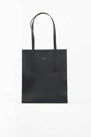 Sandro Black Leather Slim Tote Bag