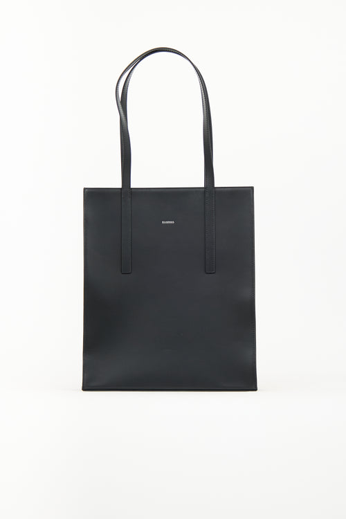 Sandro Black Leather Slim Tote Bag