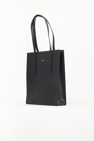 Sandro Black Leather Slim Tote Bag