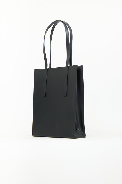 Sandro Black Leather Slim Tote Bag