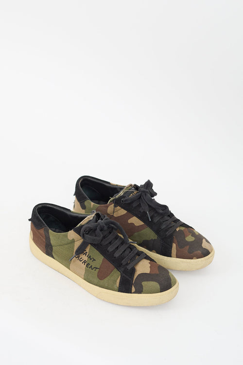 Saint Laurent Green 
Brown Camouflage Signa SL/06 Sneaker