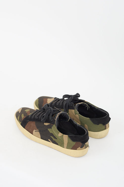 Saint Laurent Green 
Brown Camouflage Signa SL/06 Sneaker