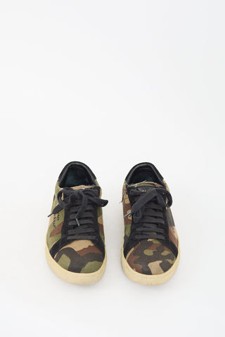 Saint Laurent Green 
Brown Camouflage Signa SL/06 Sneaker