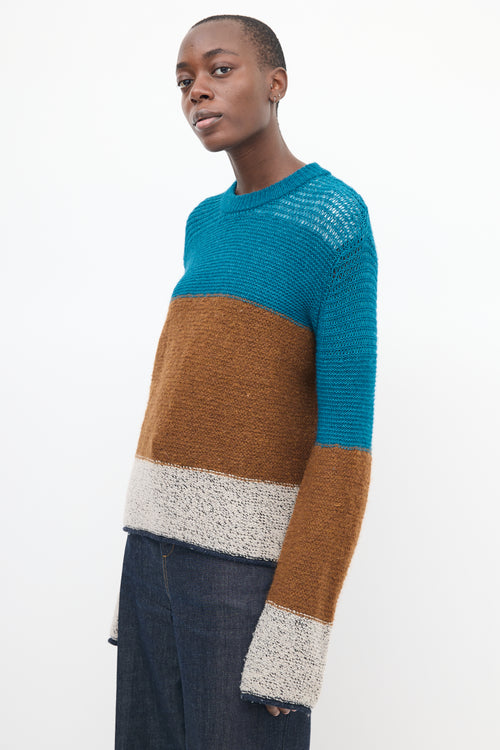 See By Chloè Brown 
Blue Wool Colour Block Sweater