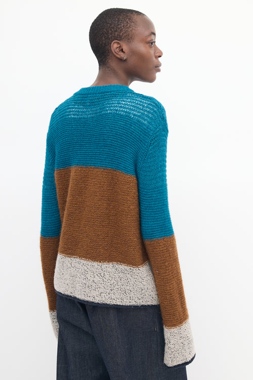 See By Chloè Brown 
Blue Wool Colour Block Sweater