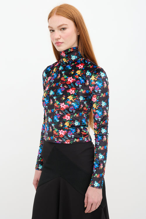 SIEDRÉS Black 
Multi Floral Velvet Cody Top