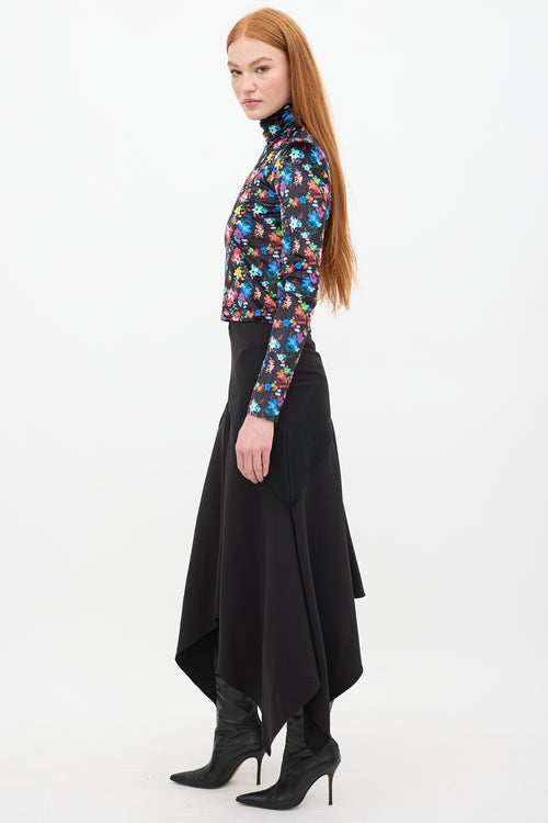 SIEDRÉS Black 
Multi Floral Velvet Cody Top