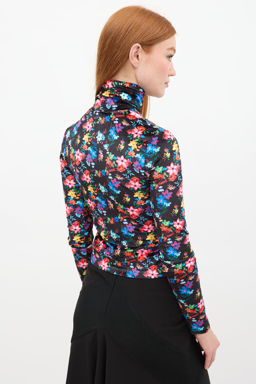 SIEDRÉS Black 
Multi Floral Velvet Cody Top