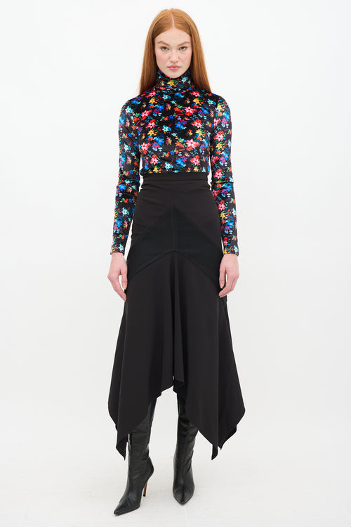 SIEDRÉS Black 
Multi Floral Velvet Cody Top