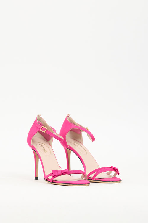 SJP Pink Satin Bow Sandal